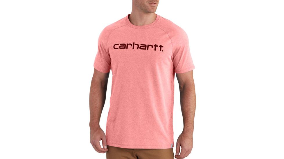 Carhartt Force Cotton Delmont Graphic Short Sleeve T-Shirt - Mens, Coral Haze Heather, Medium, 102549-P04-REG-M