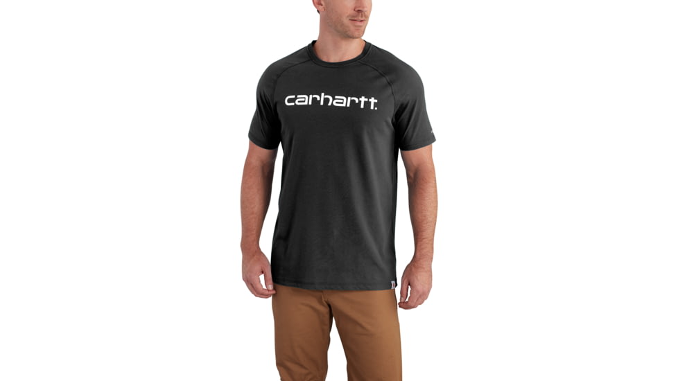 Carhartt Force Cotton Delmont Graphic Shortt Sleeve T Shirt - Mens, Black, Large, Tall, 102549-001-TLL-L