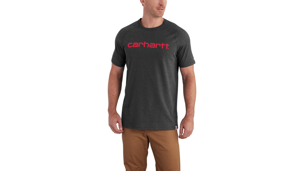 Carhartt Force Cotton Delmont Graphic Shortt Sleeve T Shirt - Mens, Carbon Heather, Extra Large, Tall, 102549-026-TLL-XL