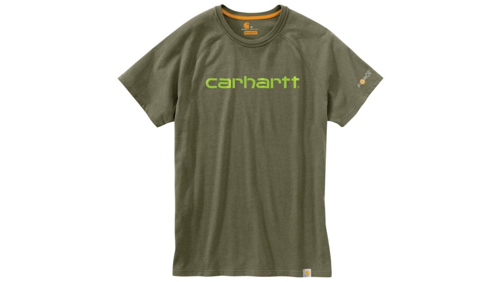 Carhartt Force Cotton Delmont Graphic Shortt Sleeve T Shirt - Mens, Moss, Large, 102549-316-REG-L