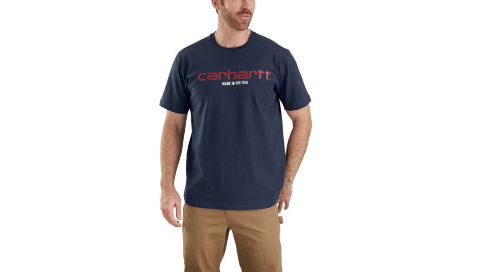 Carhartt Lubbock Graphic Short Sleeve T-shirt - Mens, Navy, L-REG 103181-412-REG-L
