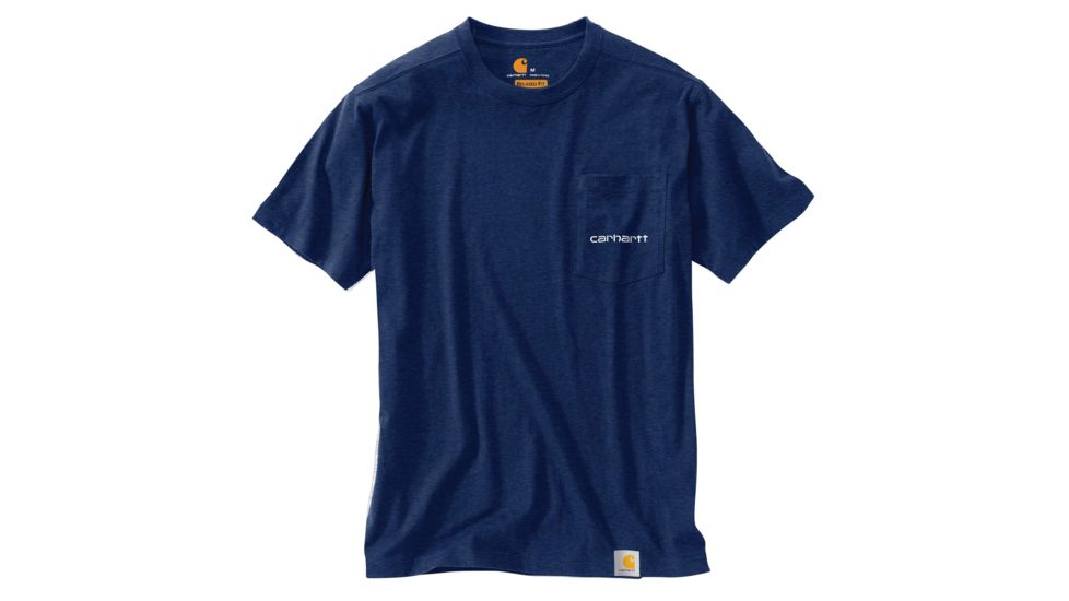 Carhartt Maddock Graphic Fishing 1889 Short Sleeve T-shirt - Mens, Ink Blue Heather, L-REG, 103179-994-REG-L