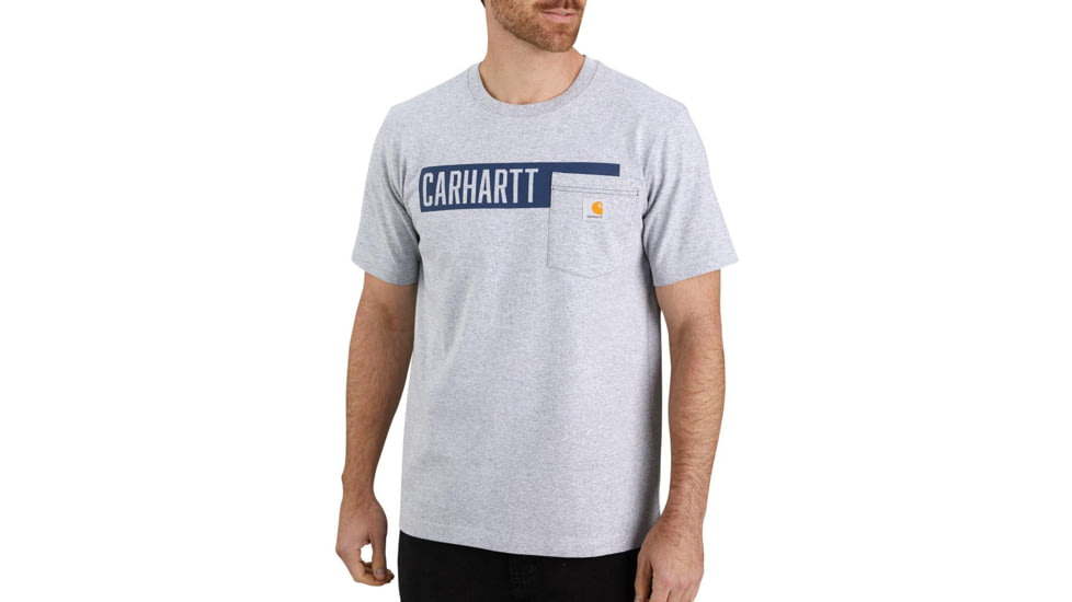 Carhartt Relaxed Fit Heavyweight Short-Sleeve Graphic T-Shirt - Mens, Heather Gray, Extra Large, 104180-HGY-REG-XL