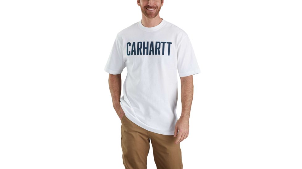 Carhartt Workwear Graphic Block Logo Short Sleeve T-shirt - Mens, Black, M-REG 103177-100-REG-M