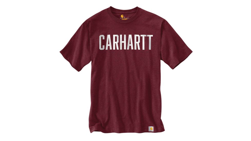 Carhartt Workwear Graphic Block Logo Short Sleeve T-shirt - Mens, Port Heather, XL-REG 103177-645-REG-XL