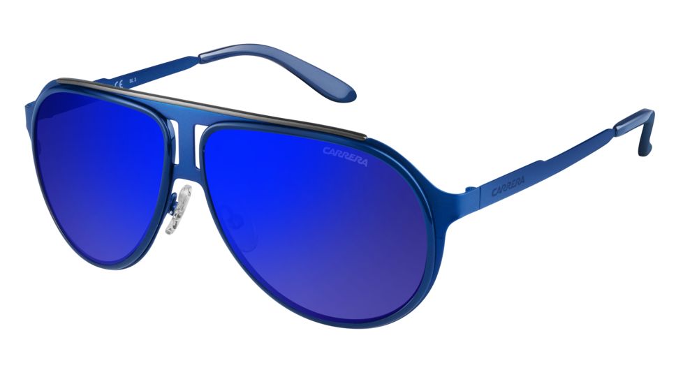 Carrera 100/S Single Vision Prescription Sunglasses CA100S-0HKU-XT-5912 - Frame Color Matte Blue Ruthenium, Lens Diameter 59 mm