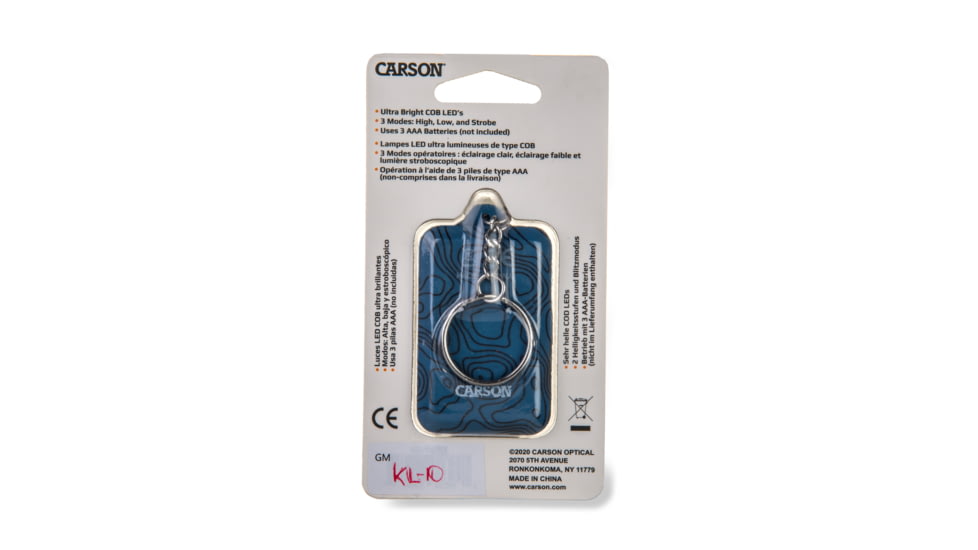 Carson Keychain Flashlight, Blue, 1.4 in x 0.5 in x 2.4 in, KL-10BU