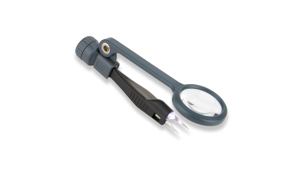Carson MagniGrip 4x LED Lighted Magnifier w/ Precision Tweezers - Batteries Included MG-88