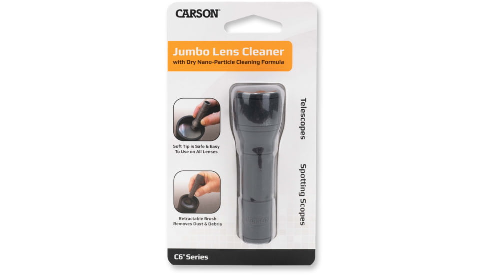Carson Optical C6 Reusable Jumbo Lens Cleaner w/ Dry Nano-Particle Cleaning Formula, Black, 0.9 in x 0.9 in x 3.3 in, CS-45