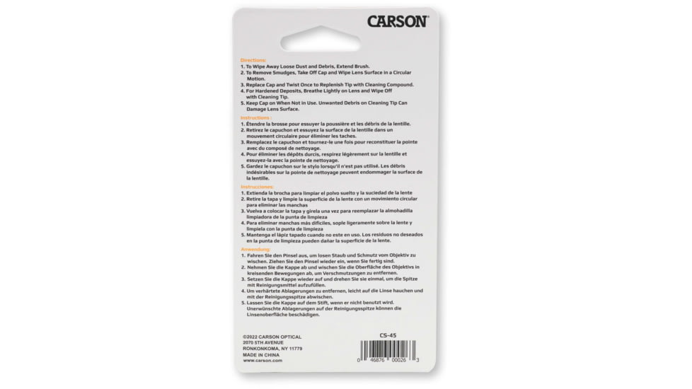 Carson Optical C6 Reusable Jumbo Lens Cleaner w/ Dry Nano-Particle Cleaning Formula, Black, 0.9 in x 0.9 in x 3.3 in, CS-45