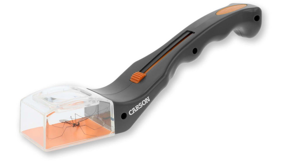 Carson Optical Humane Bug Catcher Tool for Insect Catch-and-Release w/ 5x Magnifier, Gray, 2.2 in x 1.6 in x 10.5 in, HU-30