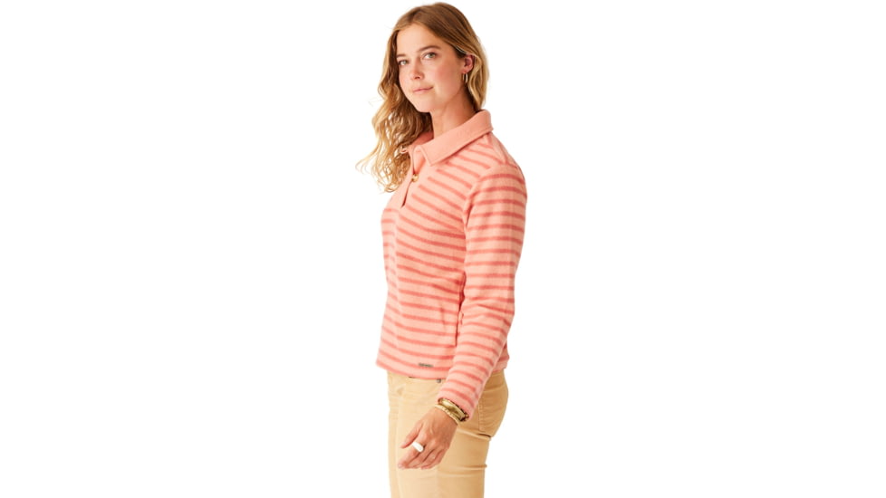 Carve Designs Clara Fleece Pullover - Womens, Lt. Henna Even Stripe, Small, FLPO15-637-SM