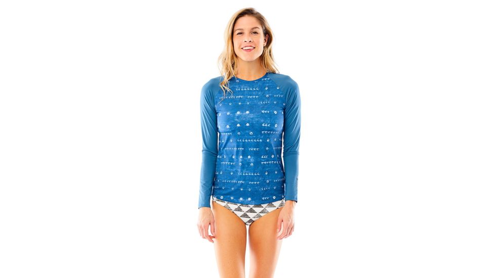 Carve Designs Sunset Rashguard, Womens, Shibori with Indigo, XL, RGSU14-978-XL