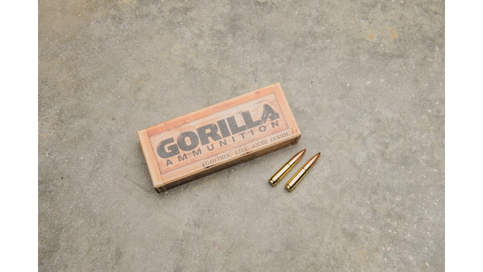 Gorilla Ammunition .300 AAC Blackout 220 Grain Sierra MatchKing Rifle Ammo, 20 Rounds, Copper, 20 Rounds, gpf-247