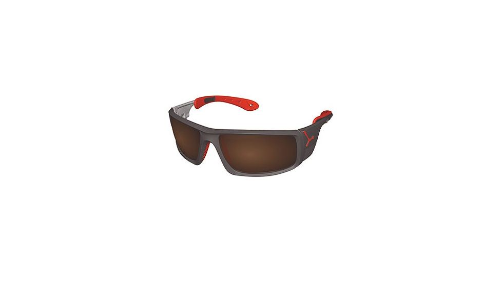 Cebe Ice 8000 Sunglass Dark Grey/Red Frame, Brown AR Lens CBICE80002