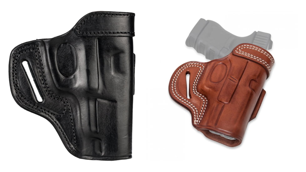 Cebeci Arms 1911 Leather Reinforced Combat Grip Belt Holster 20724, Black, Tan