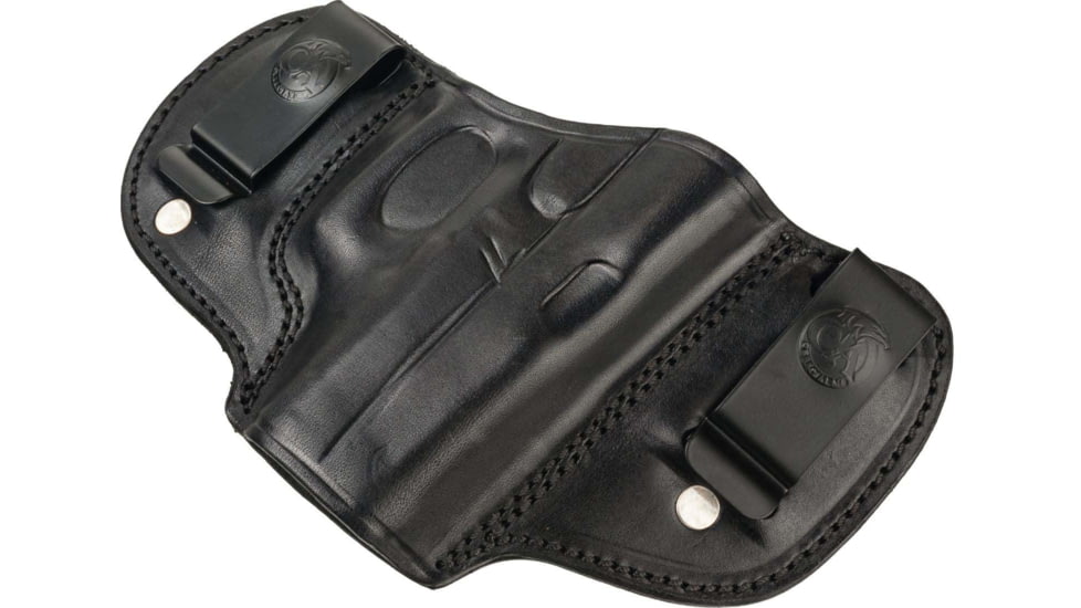 Cebeci Arms Leather Double Clip IWB Holsters, Colt King Cobra 4.25in, Left, Black, 20590LB88