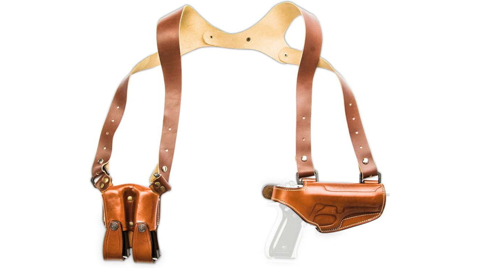 Cebeci Arms Leather Horiz. Shoulder Holster LHS for Springfield XD9, XD40 Full Size 4.5in, Tan, Right 21020RT40