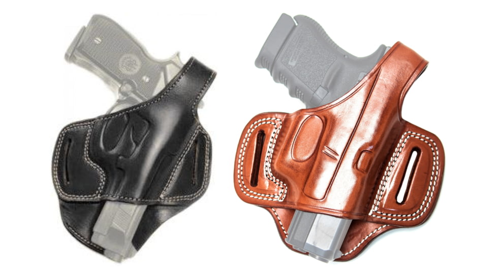 Cebeci Arms Walther Leather Open Muzzle Pancake Holster, Black, Tan