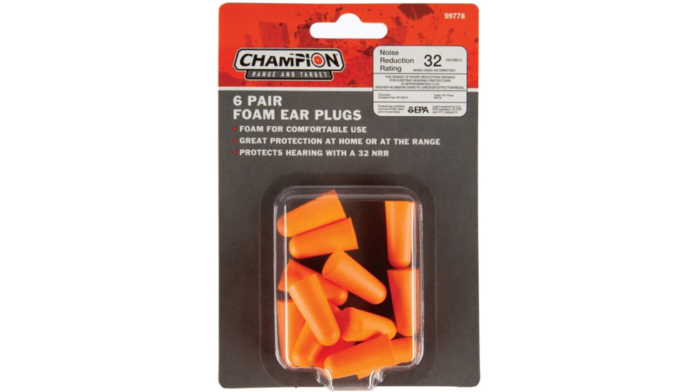 Champion Traps and Targets Hearing Protection Foam Plug 6 Pairs, 99778