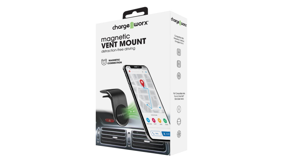 Chargeworx Magnetic Vent Phone Mount, Black, CX9920BK