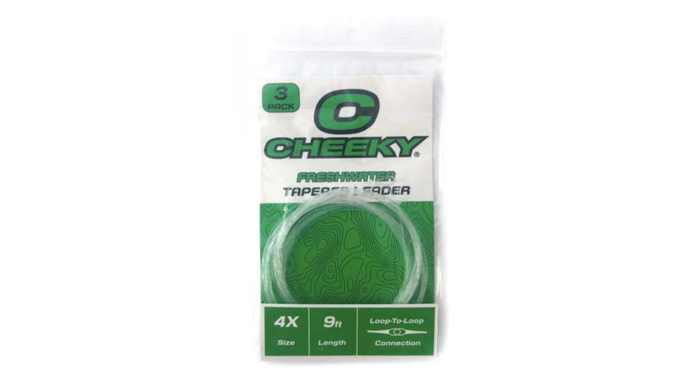 Cheeky Fishing Freshwater Leader 3-Pack, Clear Nylon, 4X, 6.5 lb test, C-LEA-4XN-3PK