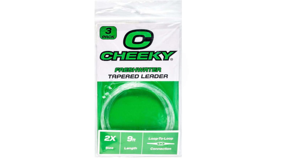 Cheeky Fishing Freshwater Leader, 3-Pack, 2X, Clear, C-LEA-2XN-3PK