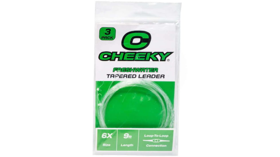 Cheeky Fishing Freshwater Leader, 3-Pack, 6X, Clear, C-LEA-6XN-3PK
