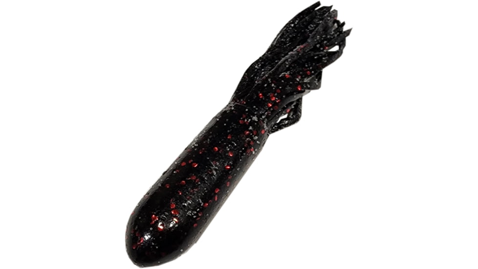 Chompers Finesse Tube Tube, 1, 4in, Black/Red Flake, TB4N10-13