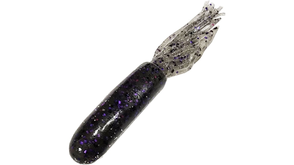 Chompers Finesse Tube Tube, 1, 3.5in, Smoke/Purple Flake, TB3N10-16