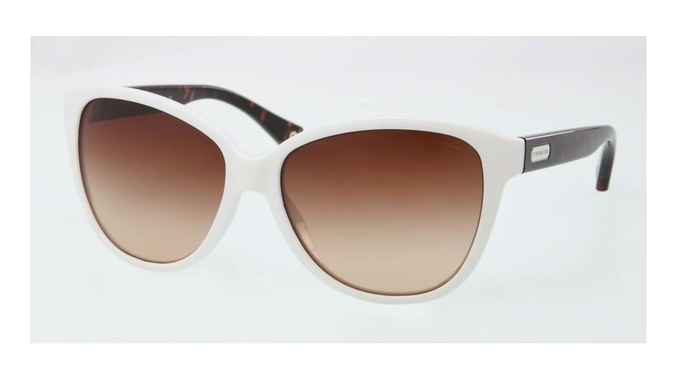 Coach L065 ROBYN HC8074 Bifocal Prescription Sunglasses HC8074-514913-58 - Lens Diameter 58 mm, Frame Color White/Dark Tortoise
