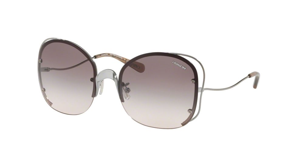 Coach L1019 HC7081 Bifocal Prescription Sunglasses HC7081-90043B-58 - Lens Diameter 58 mm, Frame Color Shiny Standard Gunmetal