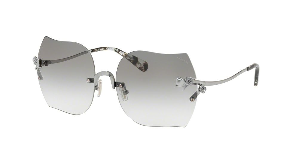 Coach L1020 HC7082B Progressive Prescription Sunglasses HC7082B-90048E-60 - Lens Diameter 60 mm, Frame Color Shiny Gunmetal