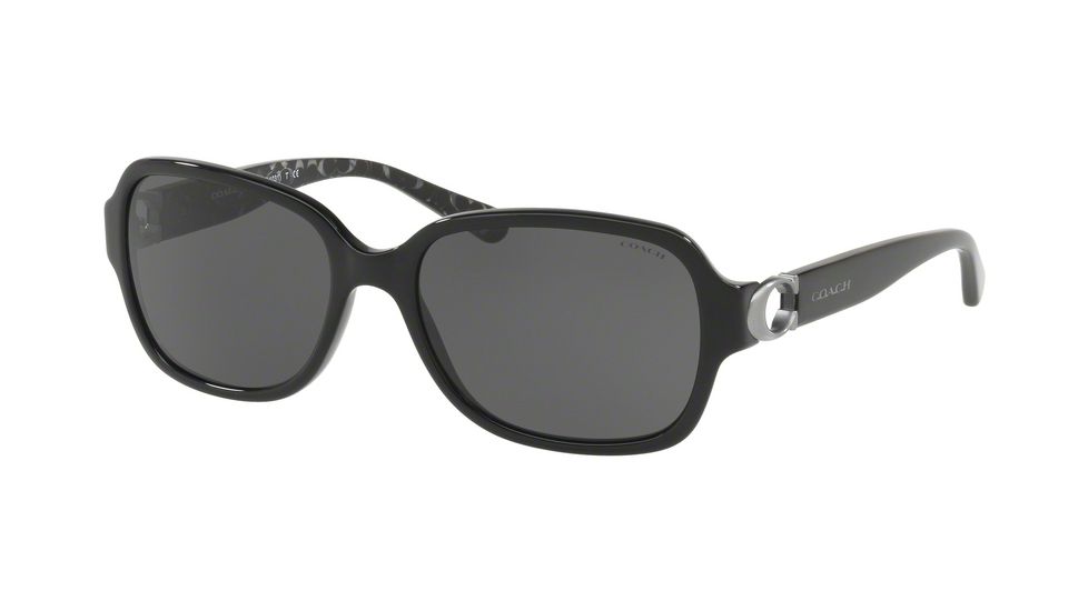 Coach L1031 HC8241 Sunglasses 551087-57 - Black Frame, Dark Grey Solid Lenses