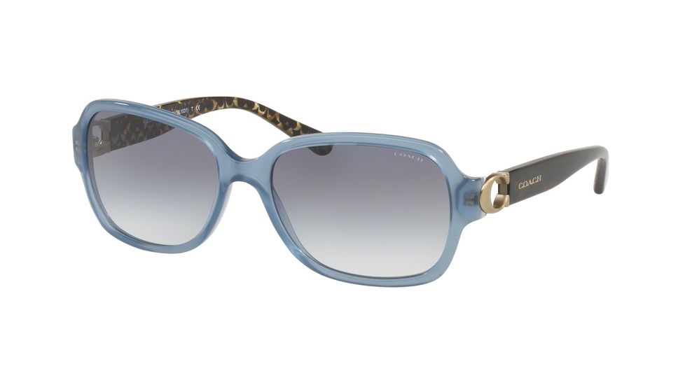 Coach L1031 HC8241 Sunglasses 552179-57 - Match Milky Blue Denim Frame, Blue Gradient Lenses