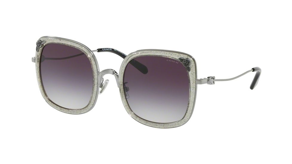 Coach L1081 HC7101B Progressive Prescription Sunglasses, 53mm, Shiny Gunmetal/Purgre Transglit, HC7101B-900436-53-PRO