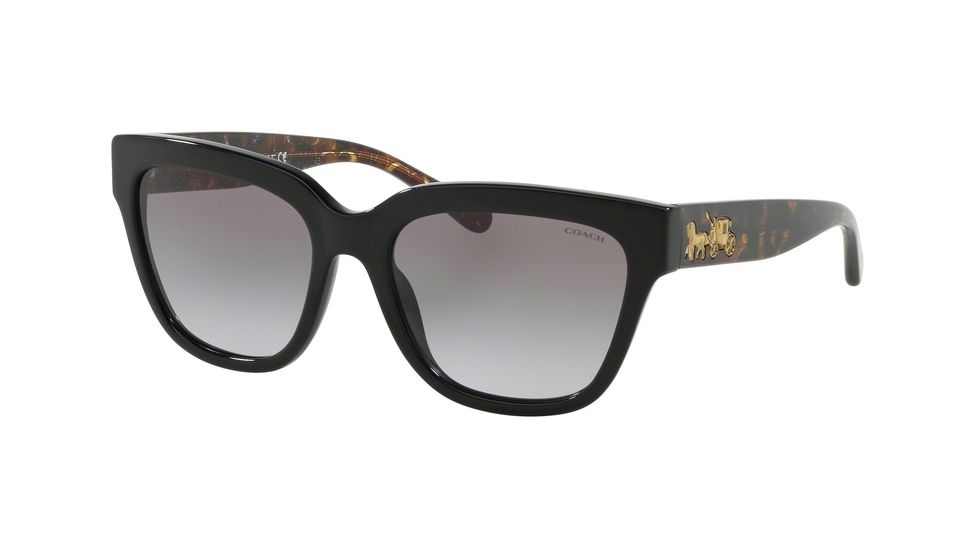 Coach L1076 HC8262F Progressive Prescription Sunglasses, 55mm, Black, HC8262F-500211-55-PRO