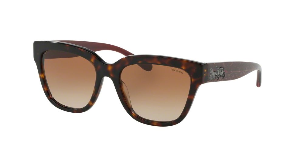 Coach L1076 HC8262F Progressive Prescription Sunglasses, 55mm, Tortoise, HC8262F-512013-55-PRO