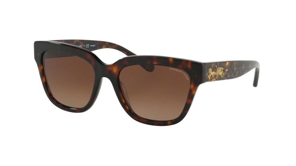 Coach L1076 HC8262F Progressive Prescription Sunglasses, 55mm, Tortoise, HC8262F-5120T5-55-PRO