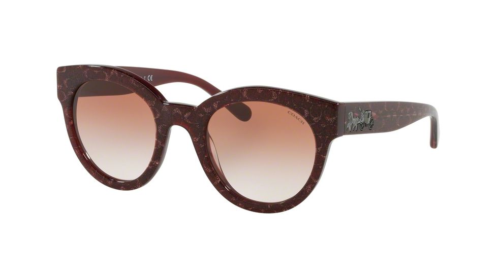 Coach L1084 HC8265 Progressive Prescription Sunglasses, 51mm, Burgundy Glitter, HC8265-554513-51-PRO