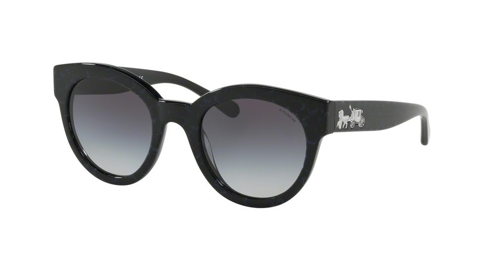Coach L1084 HC8265 Progressive Prescription Sunglasses, 51mm, Blue Glitter, HC8265-55468G-51-PRO