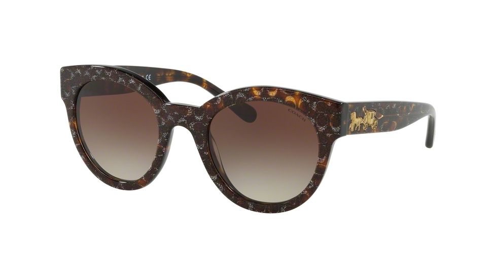 Coach L1084 HC8265 Progressive Prescription Sunglasses, 51mm, Tortoise Glitter, HC8265-554713-51-PRO