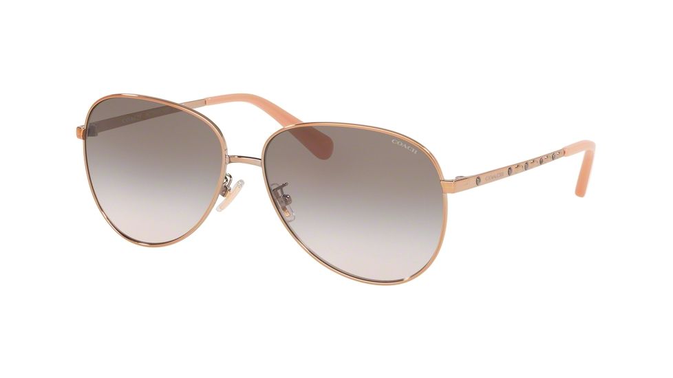 Coach L1089 HC7094 Progressive Prescription Sunglasses, 60mm, Shiny Rose Gold, HC7094-93313B-60-PRO