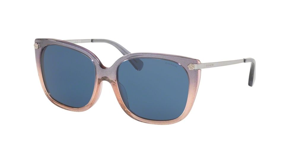 Coach L1097 HC8272 Bifocal Prescription Sunglasses, 56mm, Violet Glitter Gradient, HC8272-55547N-56-BI