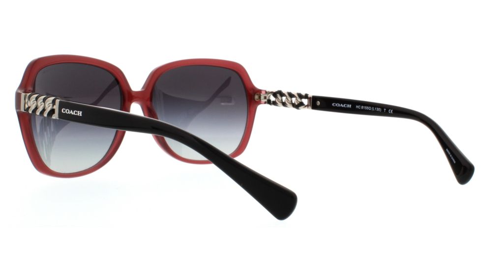 Coach L130 HC8155Q Progressive Prescription Sunglasses HC8155Q-532111-59 - Lens Diameter 59 mm, Frame Color Milky Black Cherry/Black