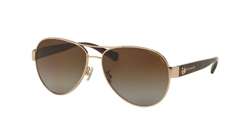 Coach L148 HC7063 Bifocal Prescription Sunglasses HC7063-9262T5-58 - Lens Diameter 58 mm, Frame Color Light Gold/Dark Tortoise