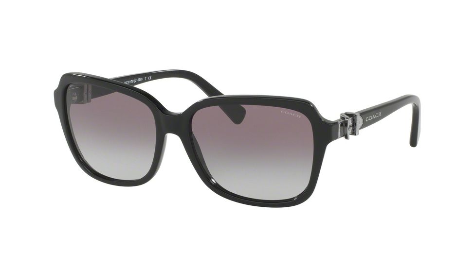 Coach L1599 HC8179F Single Vision Prescription Sunglasses HC8179F-500211-58 - Lens Diameter 58 mm, Frame Color Black