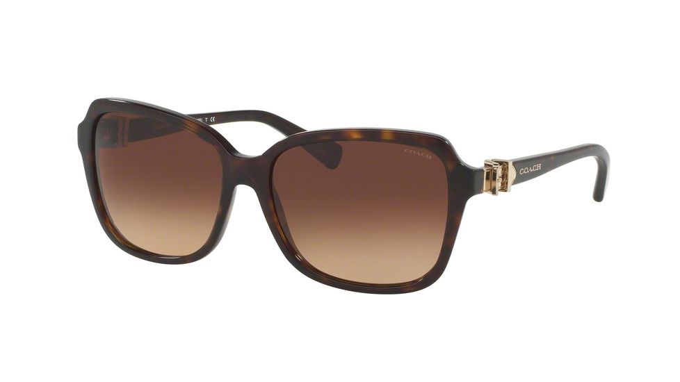 Coach L1599 HC8179F Single Vision Prescription Sunglasses HC8179F-512013-58 - Lens Diameter 58 mm, Frame Color Dark Tortoise