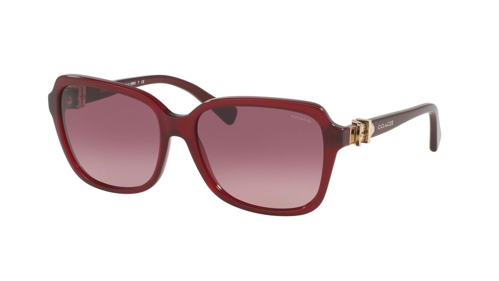 Coach L1599 HC8179F Single Vision Prescription Sunglasses HC8179F-5393G2-58 - Lens Diameter 58 mm, Frame Color Burgundy