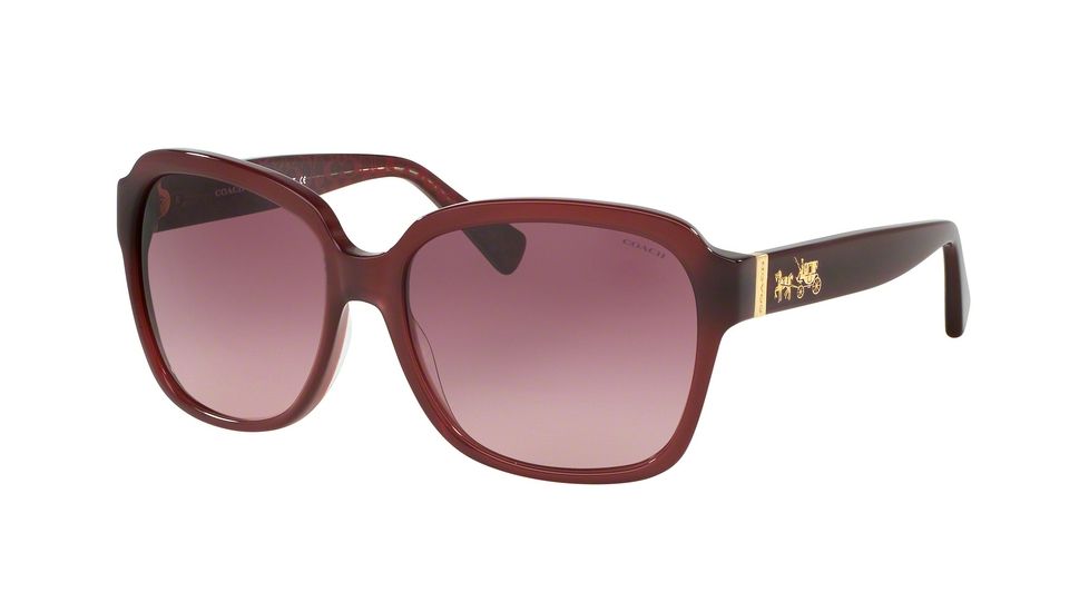 Coach L1603 HC8185F Progressive Prescription Sunglasses, 58mm, Milky Black Cherry/Amaranth, HC8185F-5396G2-58-PRO